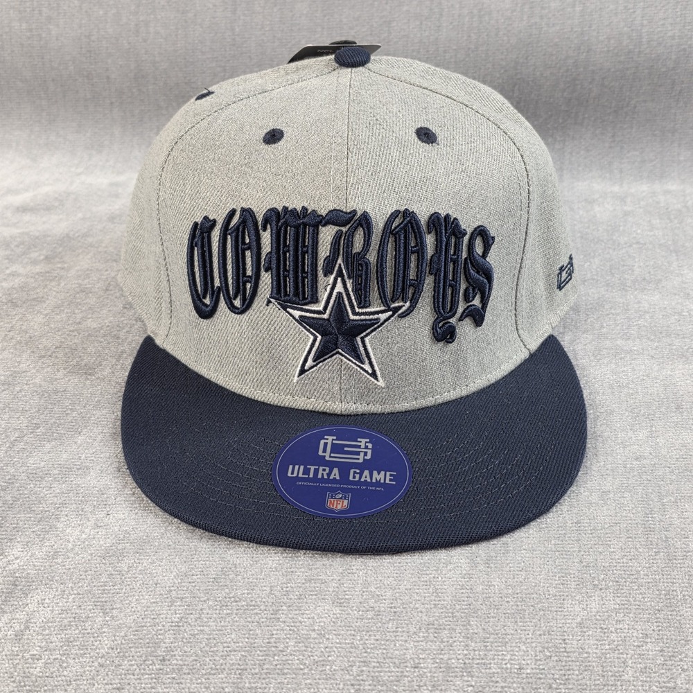 Dallas Cowboys Hat Flat‎ Brim Adjustable Snapback NFL OSFA Gray And Navy NEW